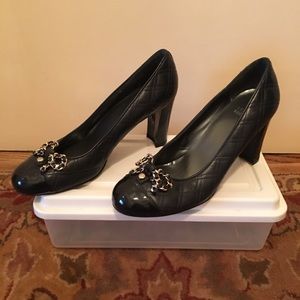 Stuart Weitzman Navy Blue Quilted Pumps